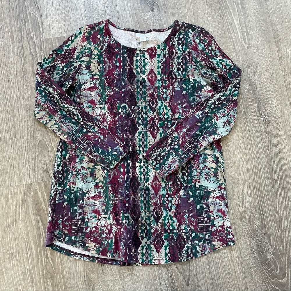 Pure Jill Pima Cotton Long Sleeve Shirttail Tee
